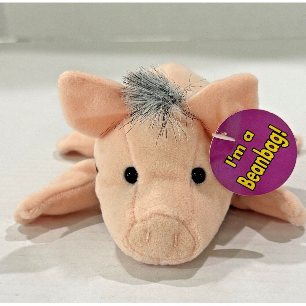 Vintage 1998 Equity Toys Babe Beanbag Friends Piglet Plush w/ I'm A Beanbag Tag